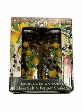 Michel Design Works Lemon & Olive Glass Salt and Pepper Shakers